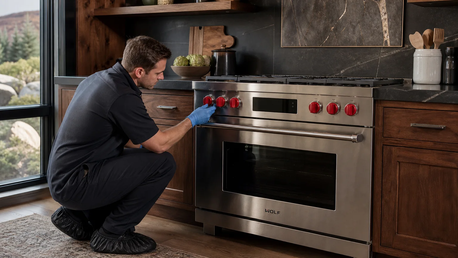 Premium kitchen range prepared for a professional diagnostic visit